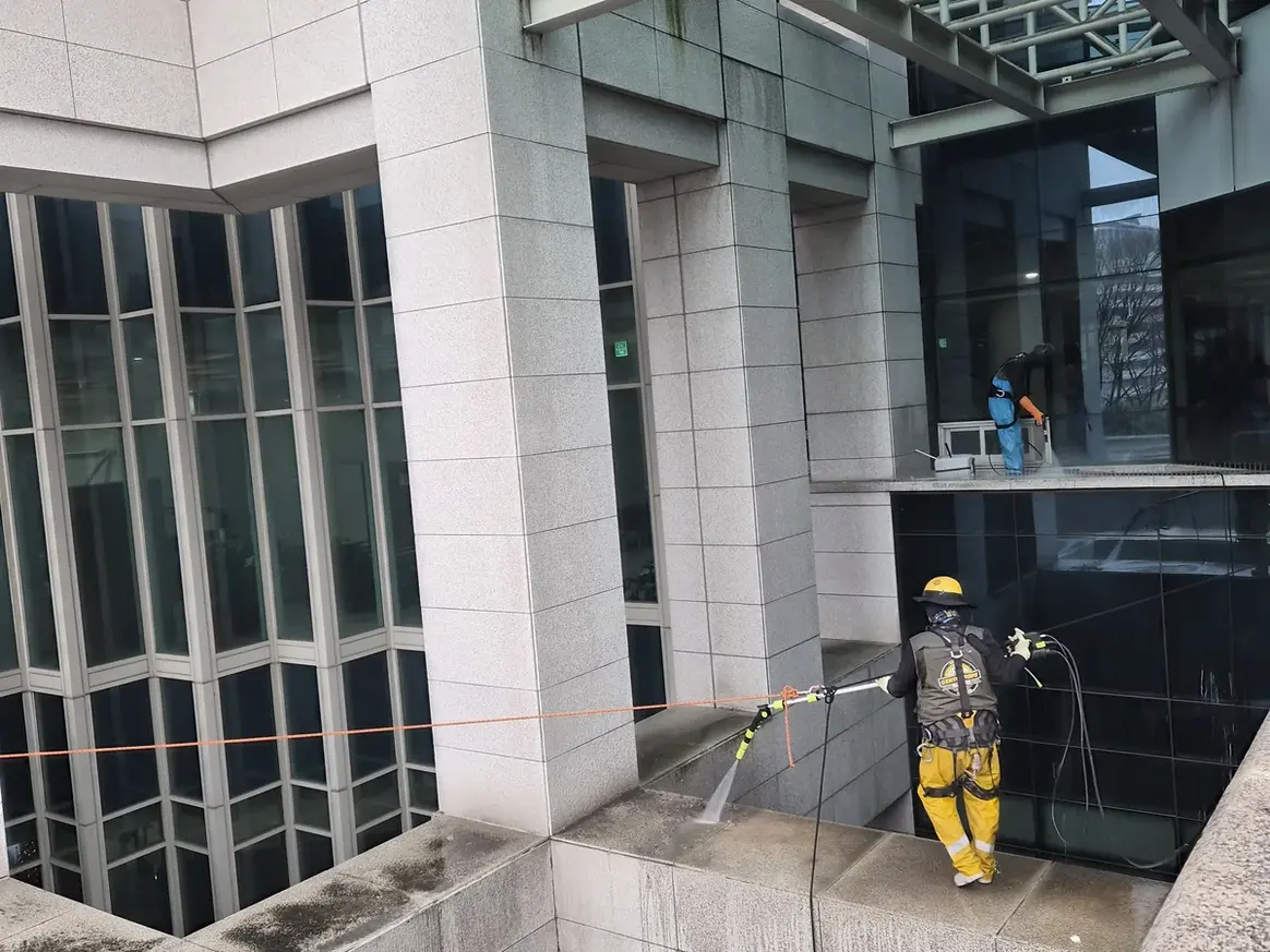 대덕구 법동 상가건물 옥상 파라펫 장비 주변 정밀 위생청소 사례 - 행진크린